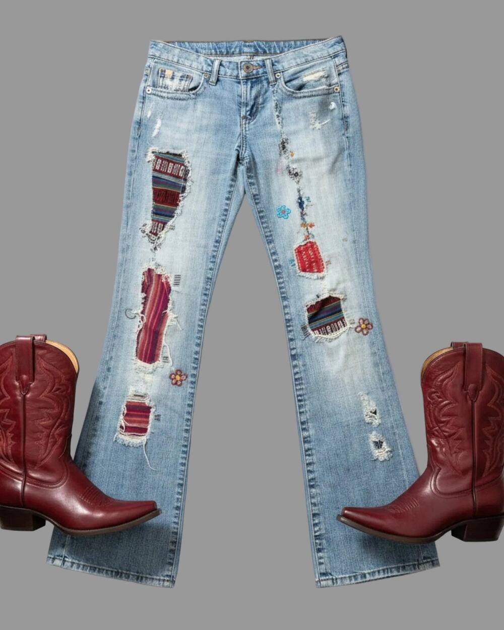 RARE Z.Cavaricci Patched Jeans